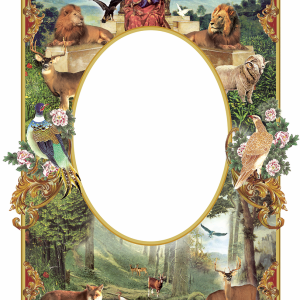 מסגרת שלמה המלך אנכית, מסגרת להוספת כיתוב, הדפסה על קלף