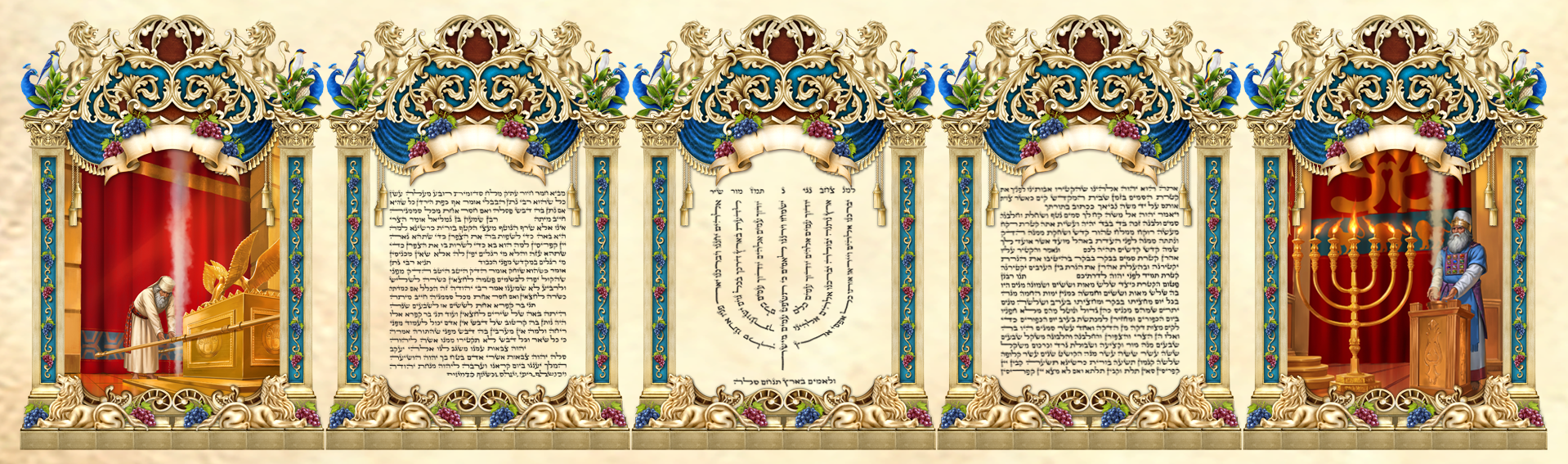 סדר פיטום הקטורת מודפס על קלף