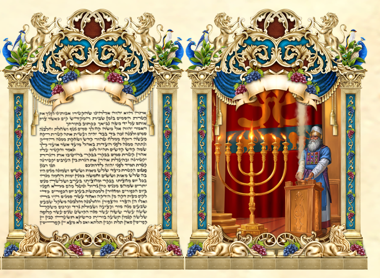 סדר פיטום הקטורת מודפס על קלף